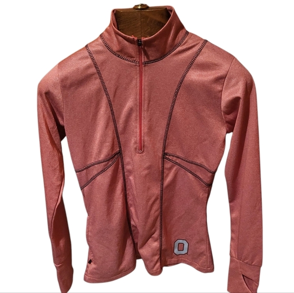 Ohio State University Quarter Zip Red Womens Shirt Jacket Size Small - Picture 1 of 7